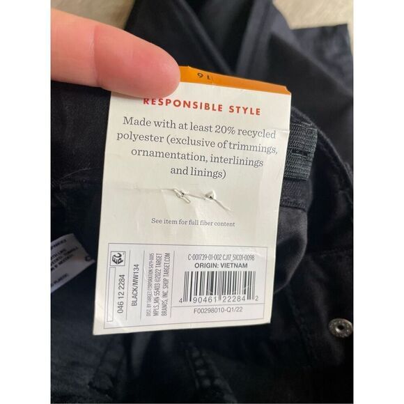 Cat & Jack Black Jeans 16 Skinny Stretch Adjustable Waist New - Picture 6 of 7